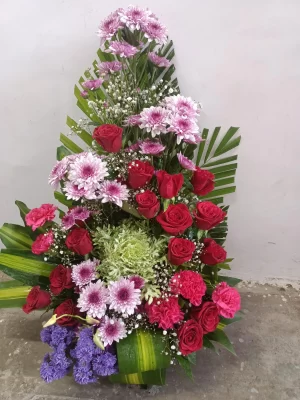 Radiant Rose & Chrysanthemum Basket