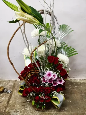 Royal Red & White Designer Basket