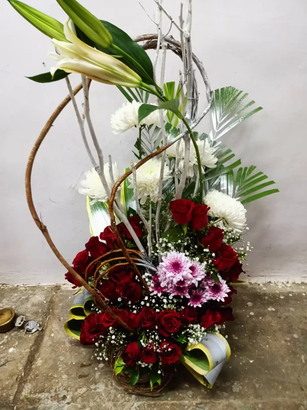 Royal Red & White Designer Basket