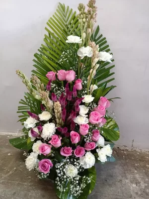 Blush Pink & White Floral Stand