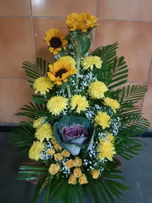 Sunshine Yellow Flower Basket