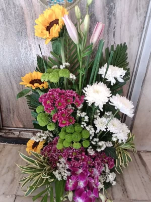 Vibrant Mixed Flower Basket