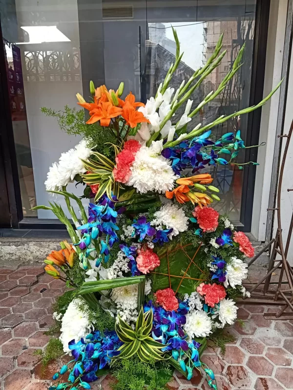 Exotic Designer Floral Stand Basket