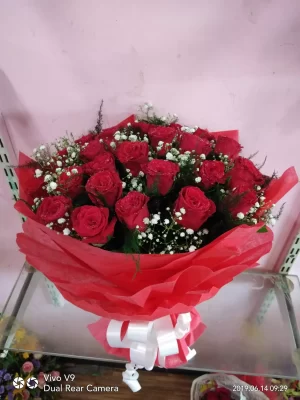 Elegant Red Rose Hand Bouquet