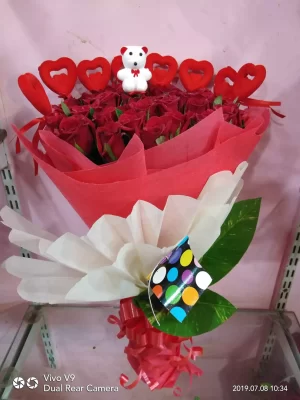 Sweetheart Love Bouquet with Teddy