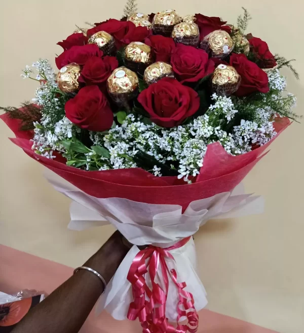 Red Roses & Ferrero Rocher Bouquet